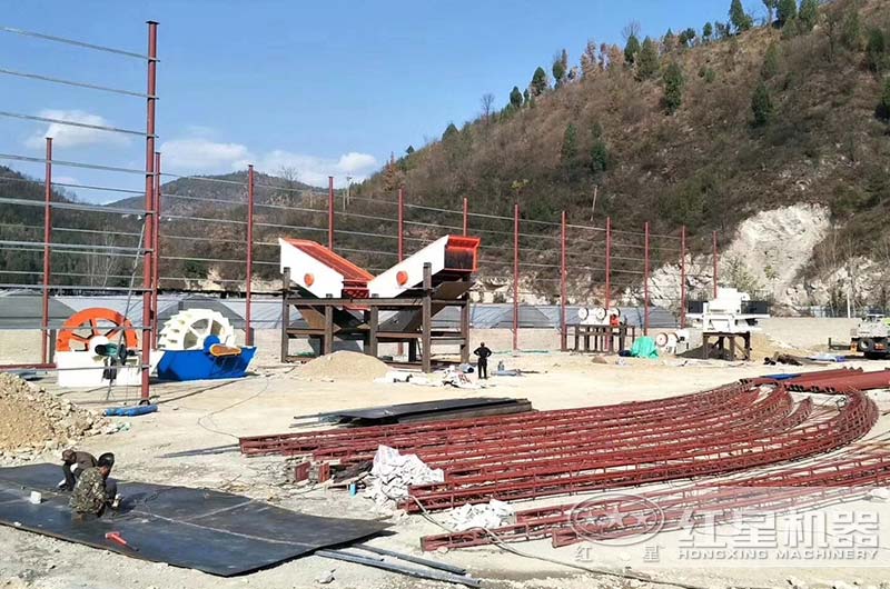 安徽客户石子破碎洗沙厂正在建设中 安徽客户石子破碎洗沙厂正在建设中