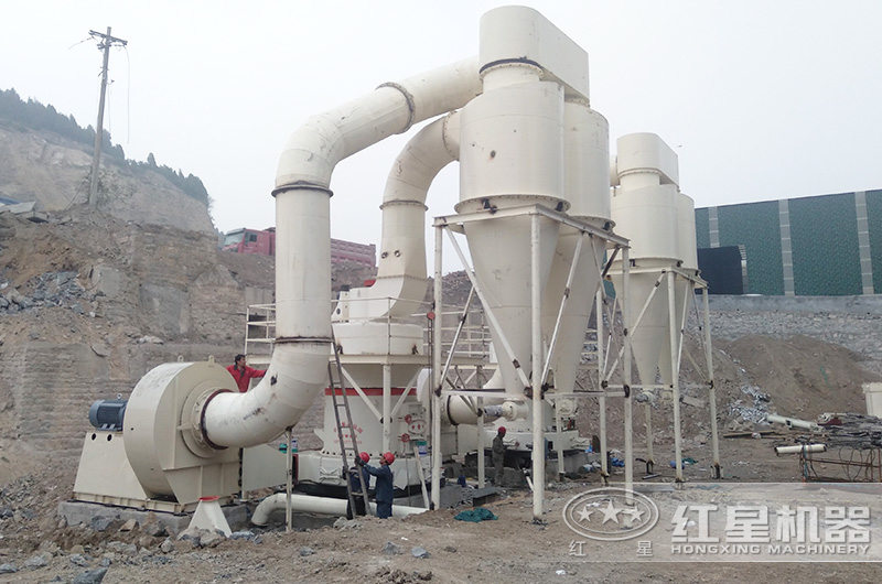 石膏粉加工生产现场图 石膏粉加工生产现场图