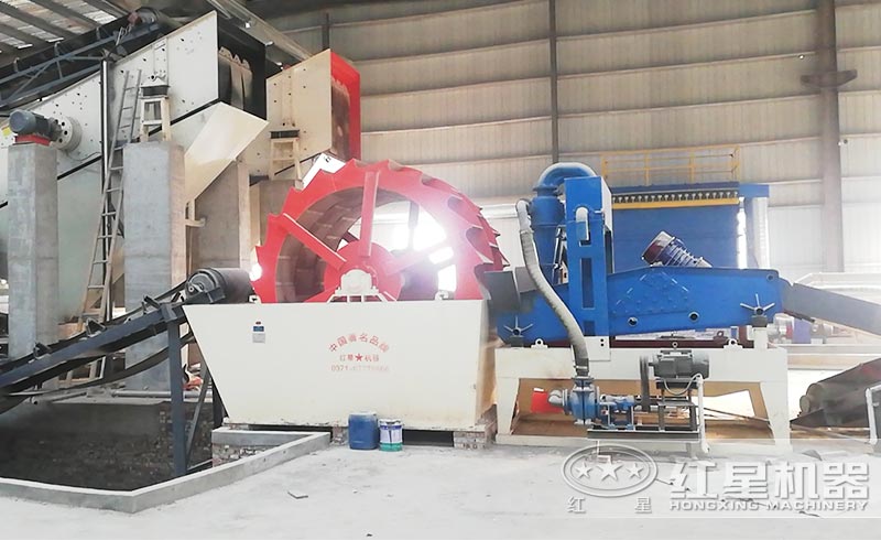 洗砂机+脱水筛工作现场 洗砂机+脱水筛工作现场