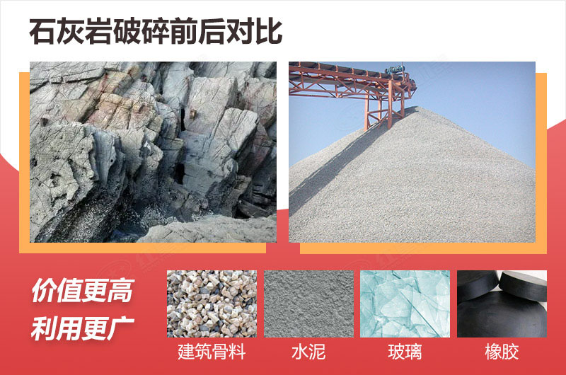 石灰岩破碎前后及用途 石灰岩破碎前后及用途
